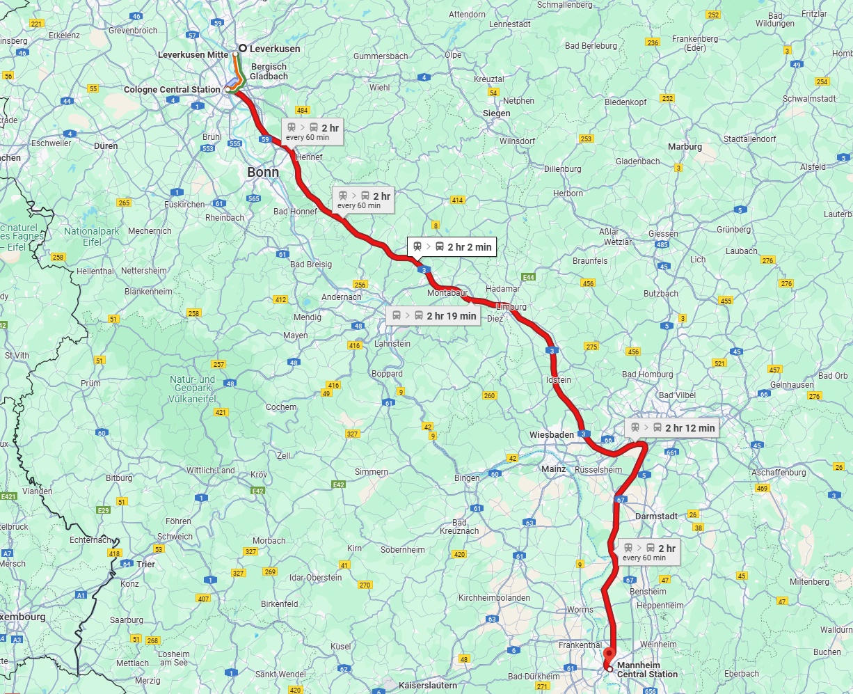 Anreise von Leverkusen Zu Mannheim Über 