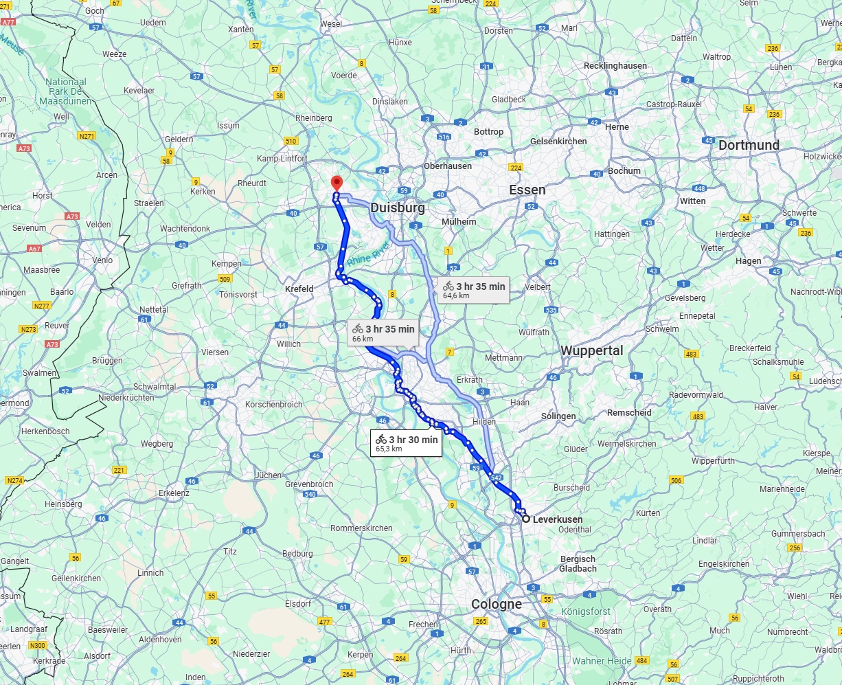Anreise von Leverkusen Zu Moers Über 