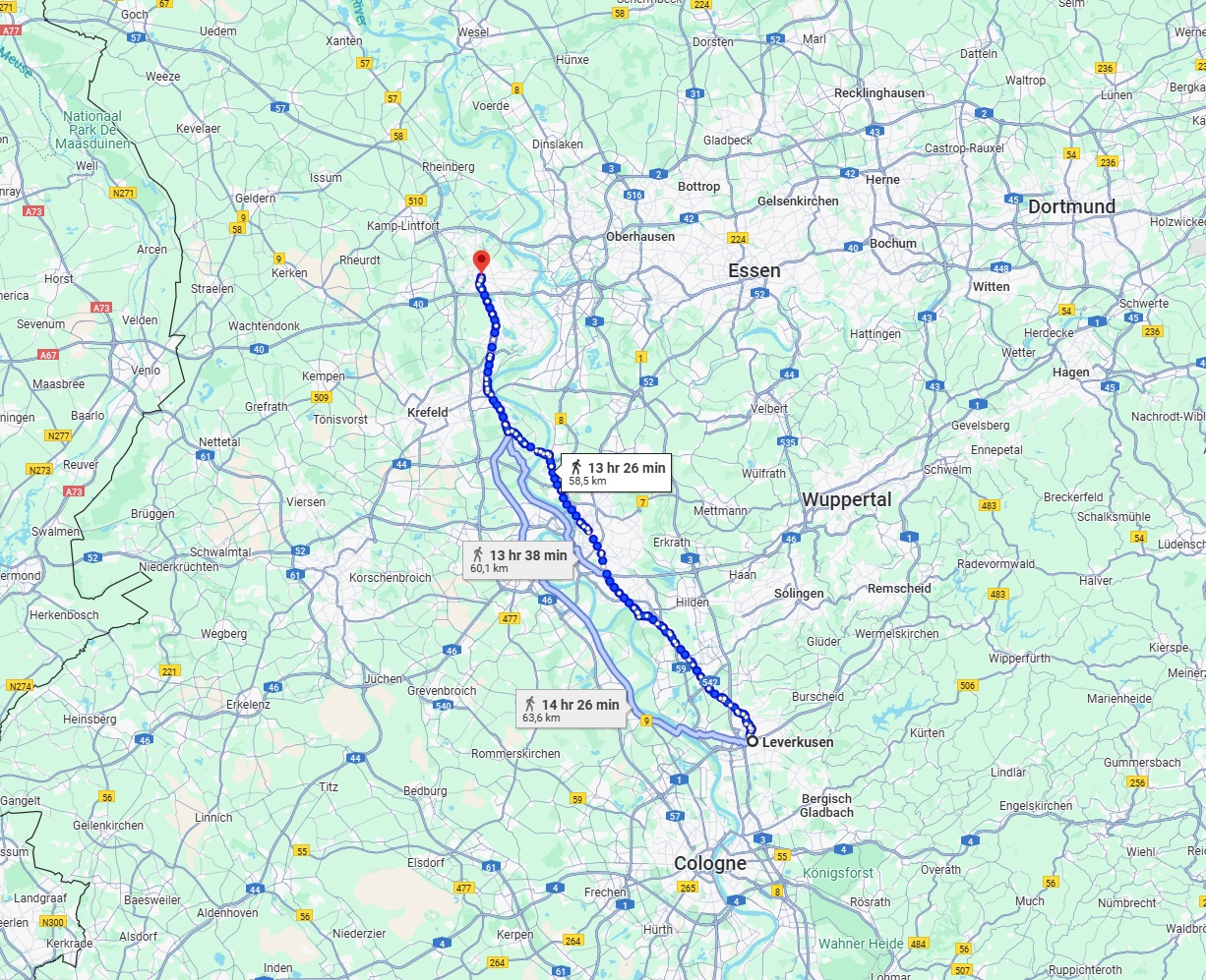 Anreise von Leverkusen Zu Moers Über 