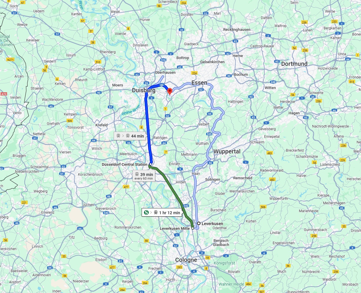 Anreise von Leverkusen Zu Mülheim an der Ruhr Über 