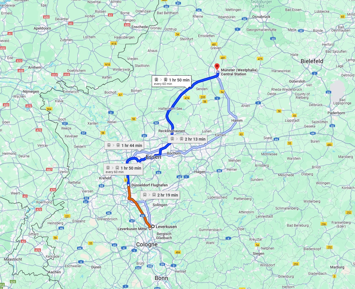 Anreise von Leverkusen Zu Münster Über 
