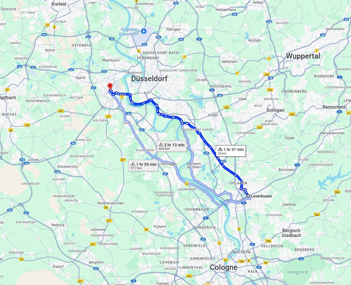 Anreise von Leverkusen Zu Neuss Über 