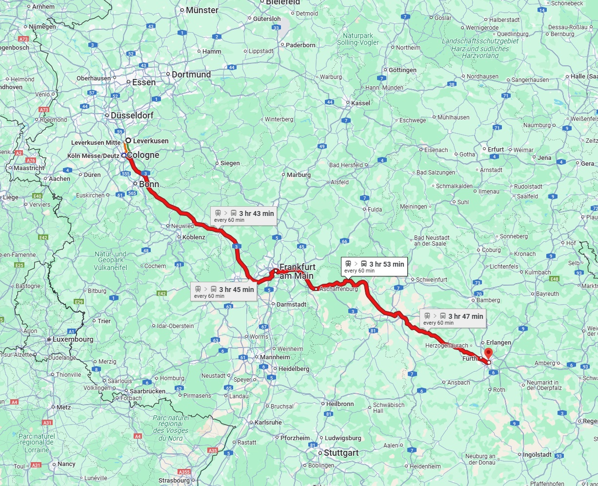 Anreise von Leverkusen Zu Nürnberg Über 
