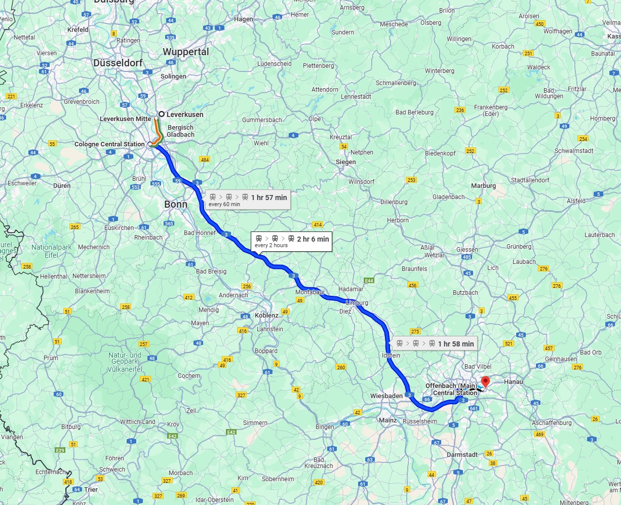 Anreise von Leverkusen Zu Offenbach am Main Über 