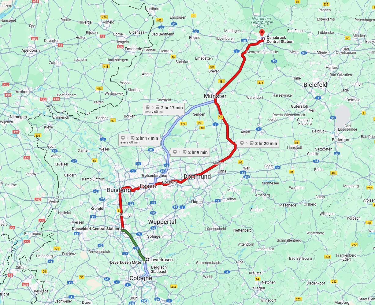 Anreise von Leverkusen Zu Osnabrück Über 