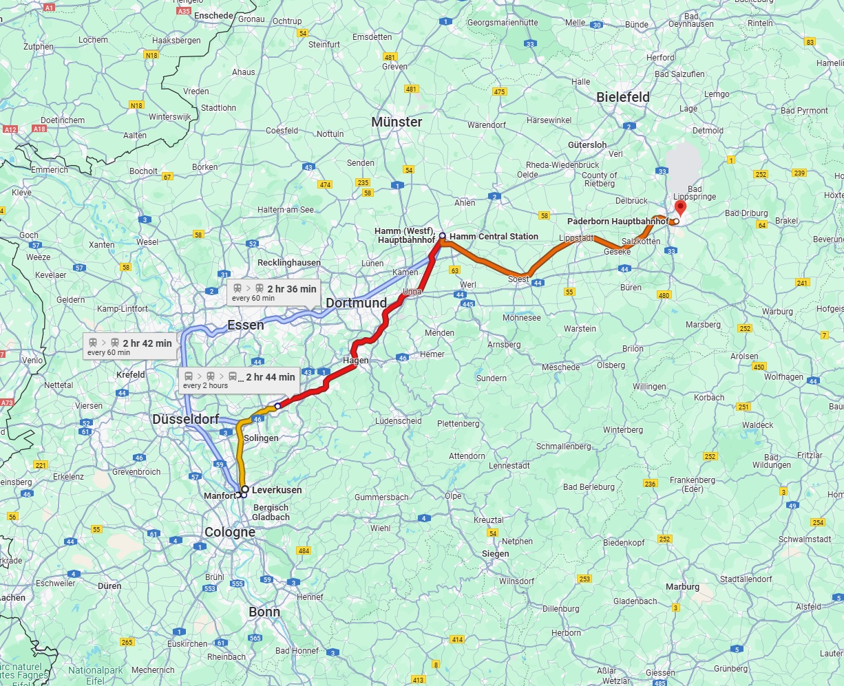 Anreise von Leverkusen Zu Paderborn Über 