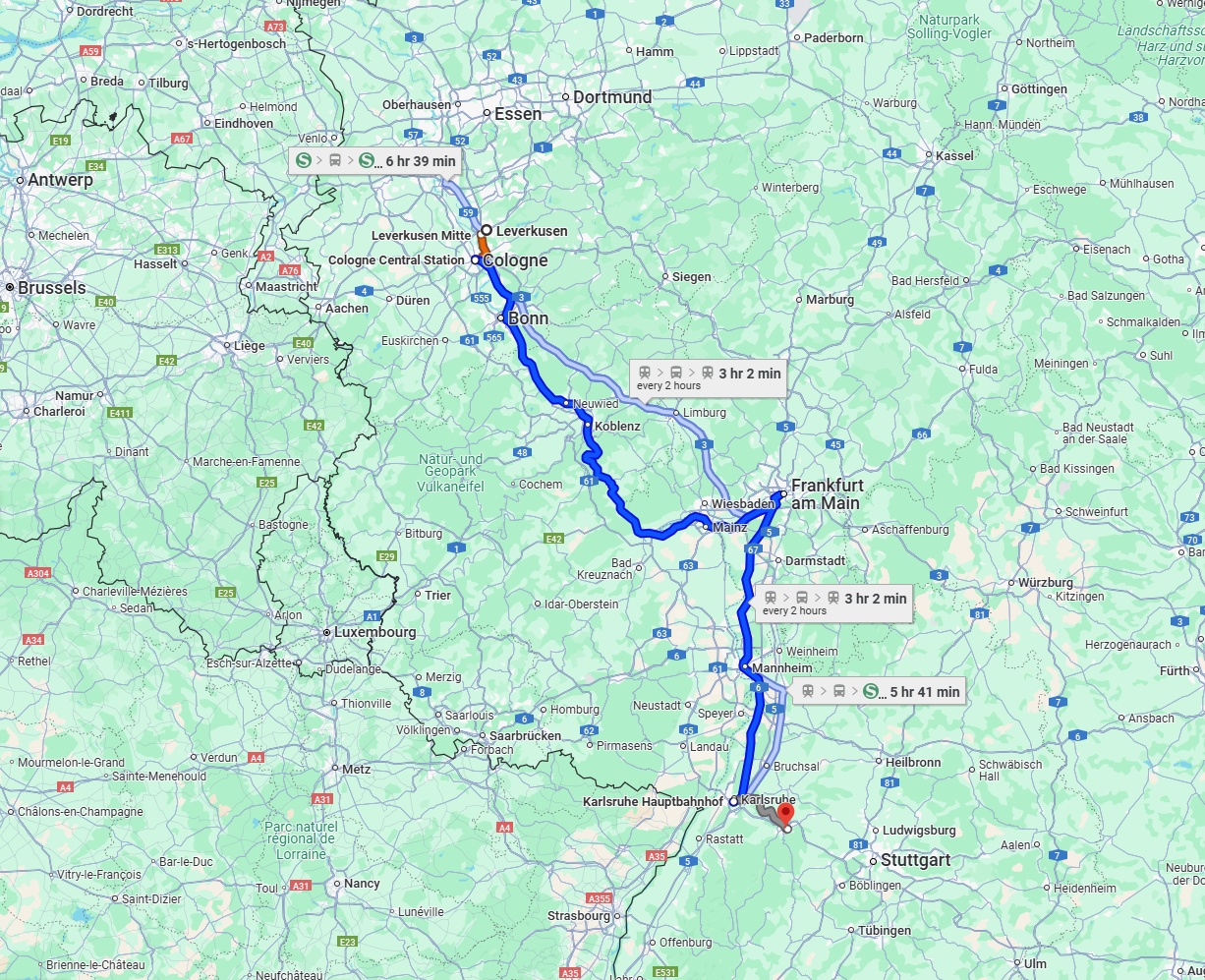 Anreise von Leverkusen Zu Pforzheim Über 
