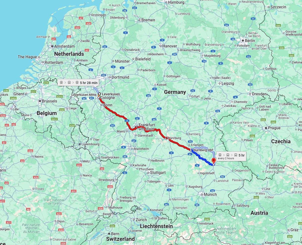 Anreise von Leverkusen Zu Regensburg Über 