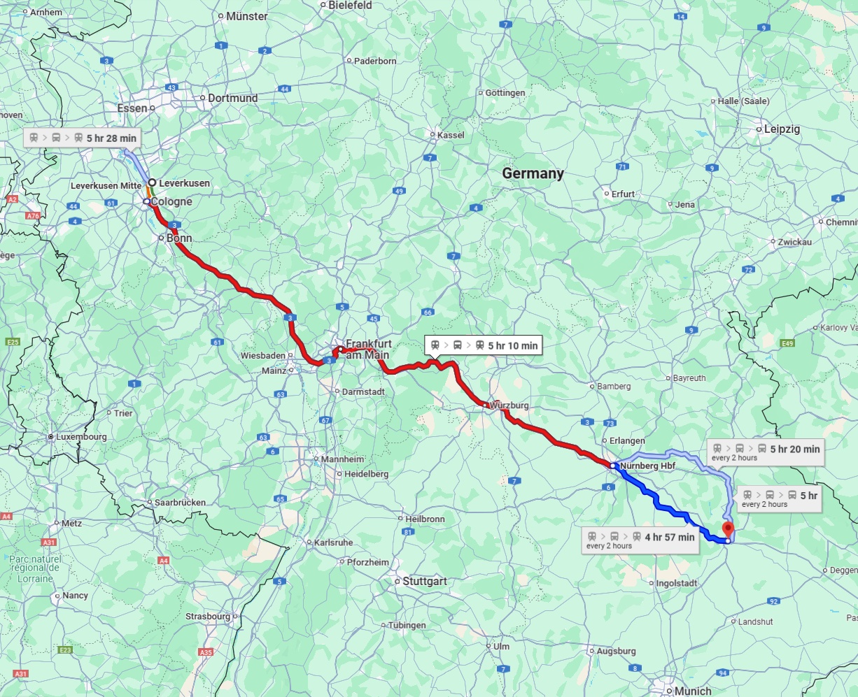 Anreise von Leverkusen Zu Regensburg Über 