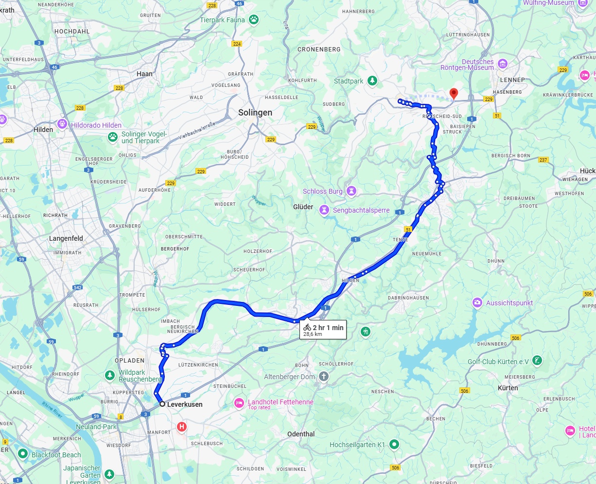 Anreise von Leverkusen Zu Remscheid Über 