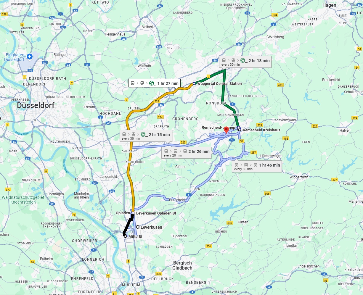 Anreise von Leverkusen Zu Remscheid Über 