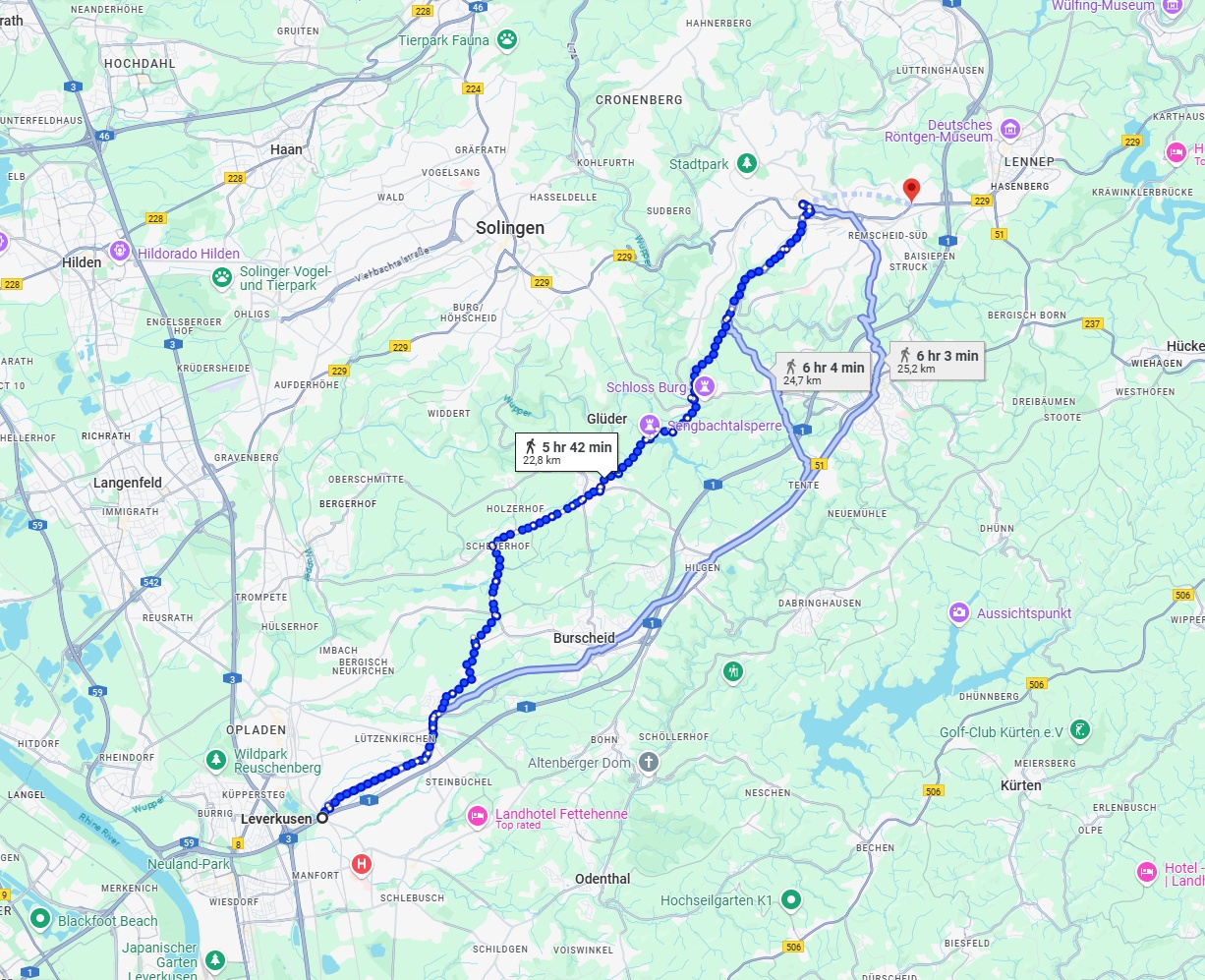 Anreise von Leverkusen Zu Remscheid Über 