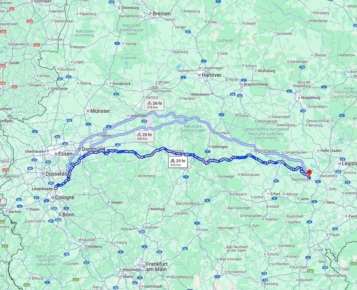 Anreise von Leverkusen Zu Saale Über 