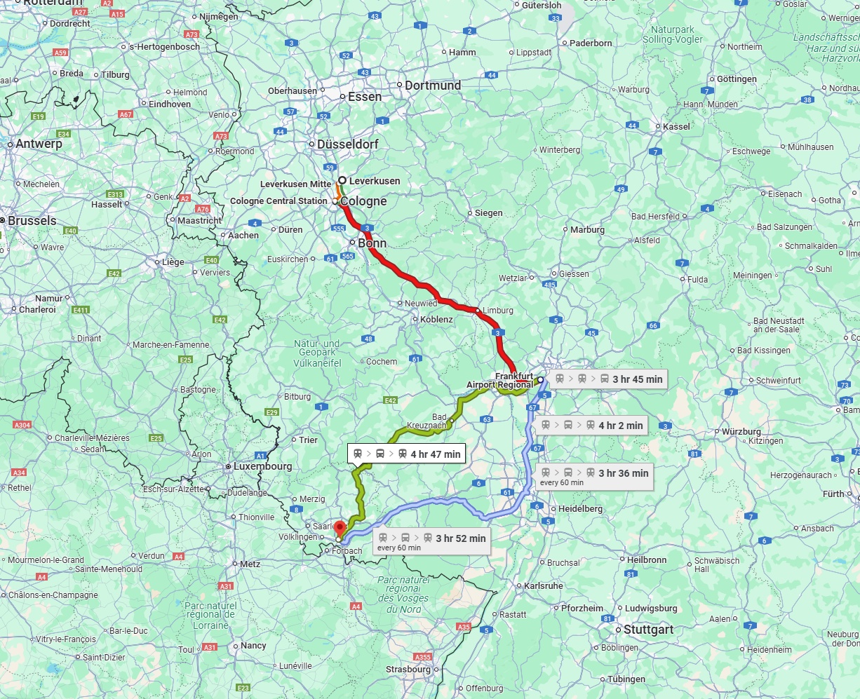 Anreise von Leverkusen Zu Saarbrücken Über 