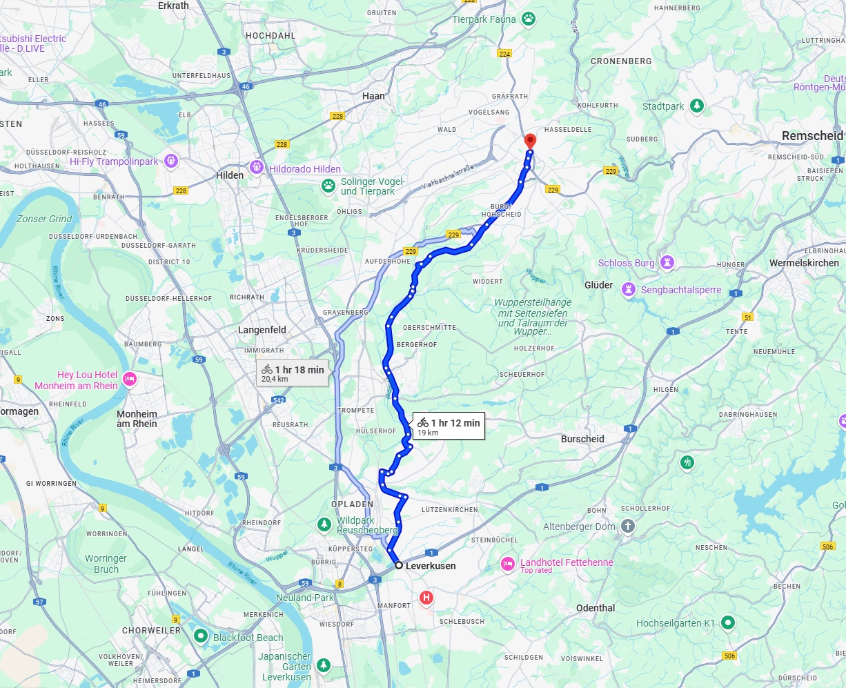 Anreise von Leverkusen Zu Solingen Über 