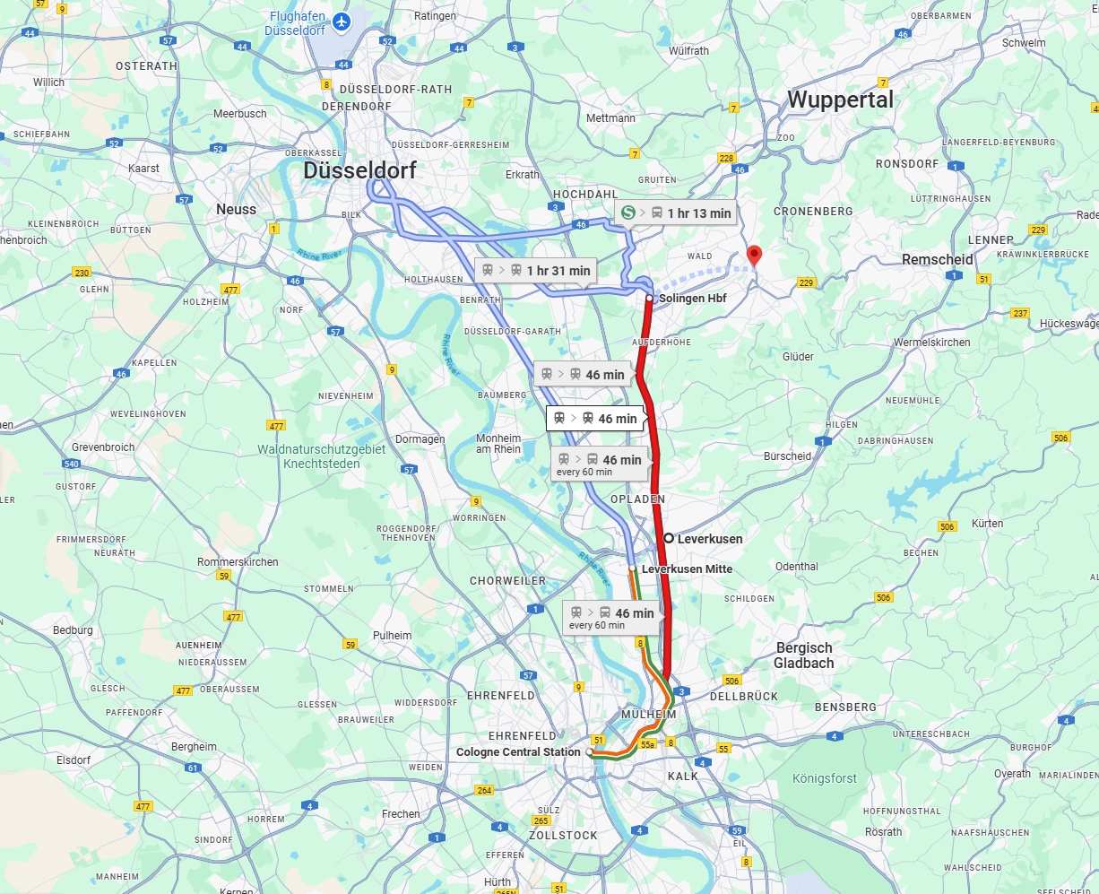 Anreise von Leverkusen Zu Solingen Über 