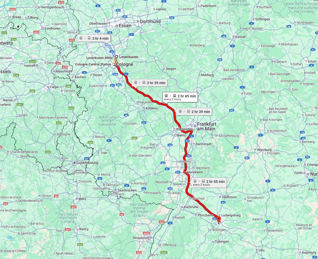 Anreise von Leverkusen Zu Stuttgart Über 