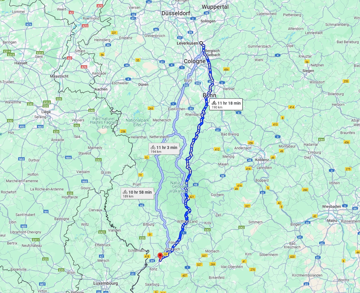 Anreise von Leverkusen Zu Trier Über 