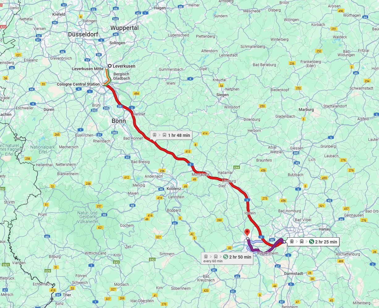 Anreise von Leverkusen Zu Wiesbaden Über 