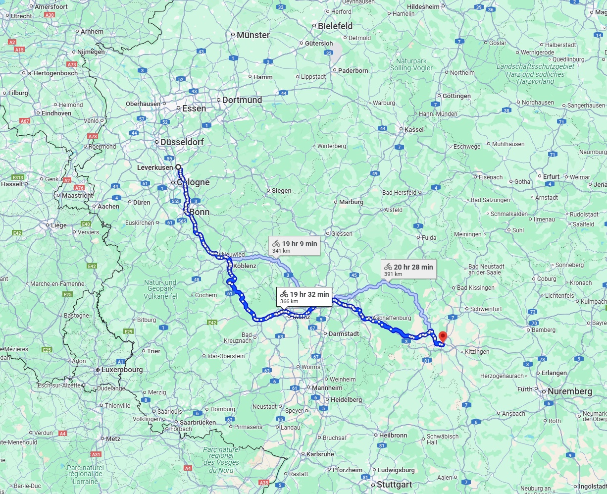 Anreise von Leverkusen Zu Würzburg Über 