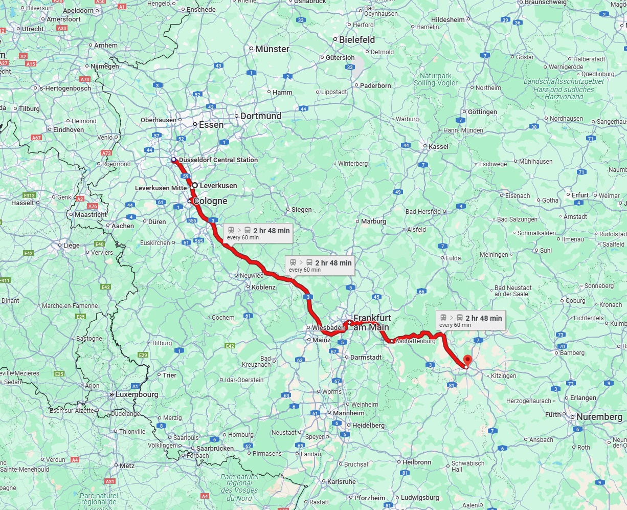 Anreise von Leverkusen Zu Würzburg Über 