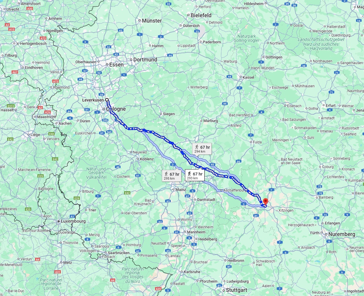 Anreise von Leverkusen Zu Würzburg Über 