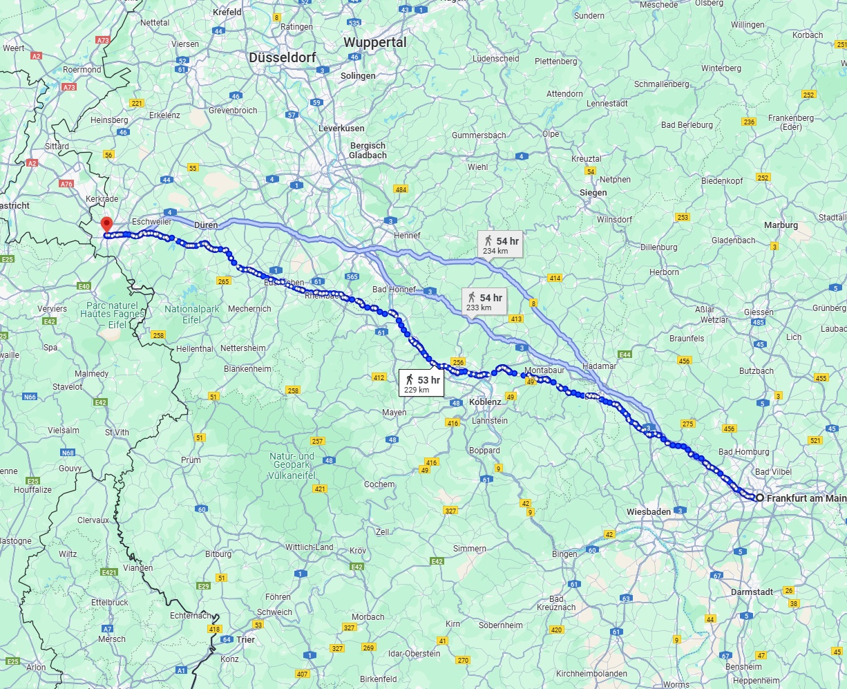Anreise von Frankfurt am Main Zu Aachen Über 