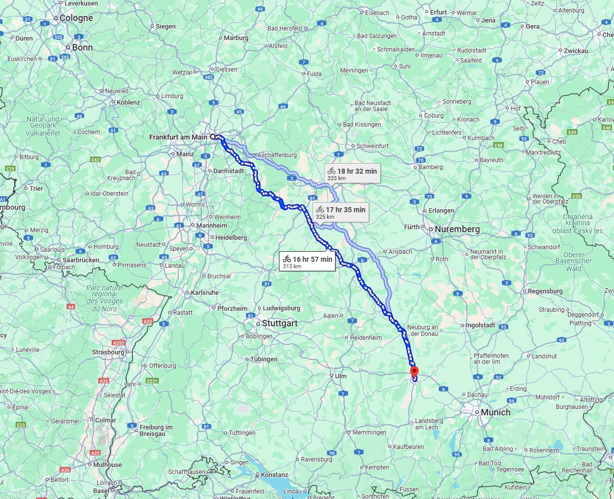 Anreise von Frankfurt am Main Zu Augsburg Über 
