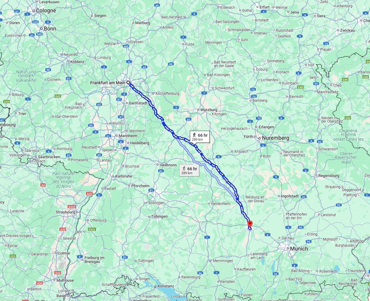 Anreise von Frankfurt am Main Zu Augsburg Über 