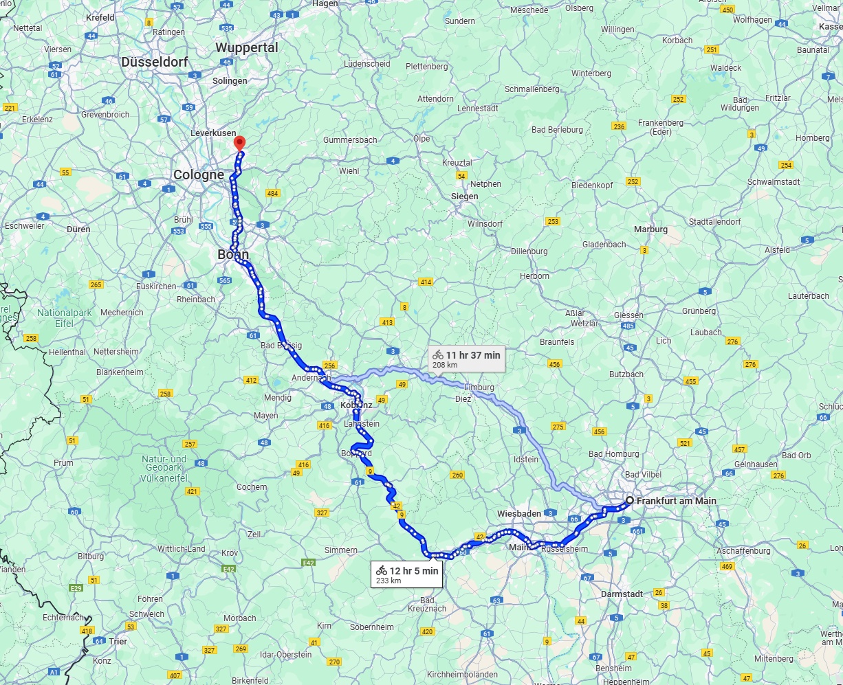Anreise von Frankfurt am Main Zu Bergisch Gladbach Über 