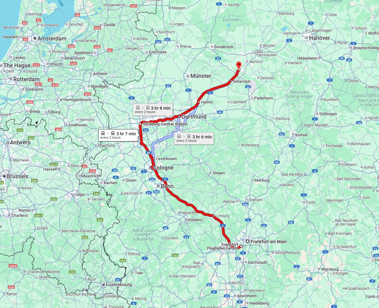 Anreise von Frankfurt am Main Zu Bielefeld Über 