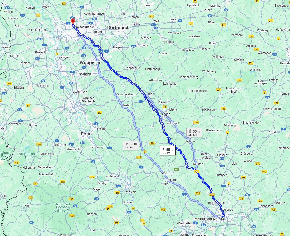 Anreise von Frankfurt am Main Zu Bottrop Über 