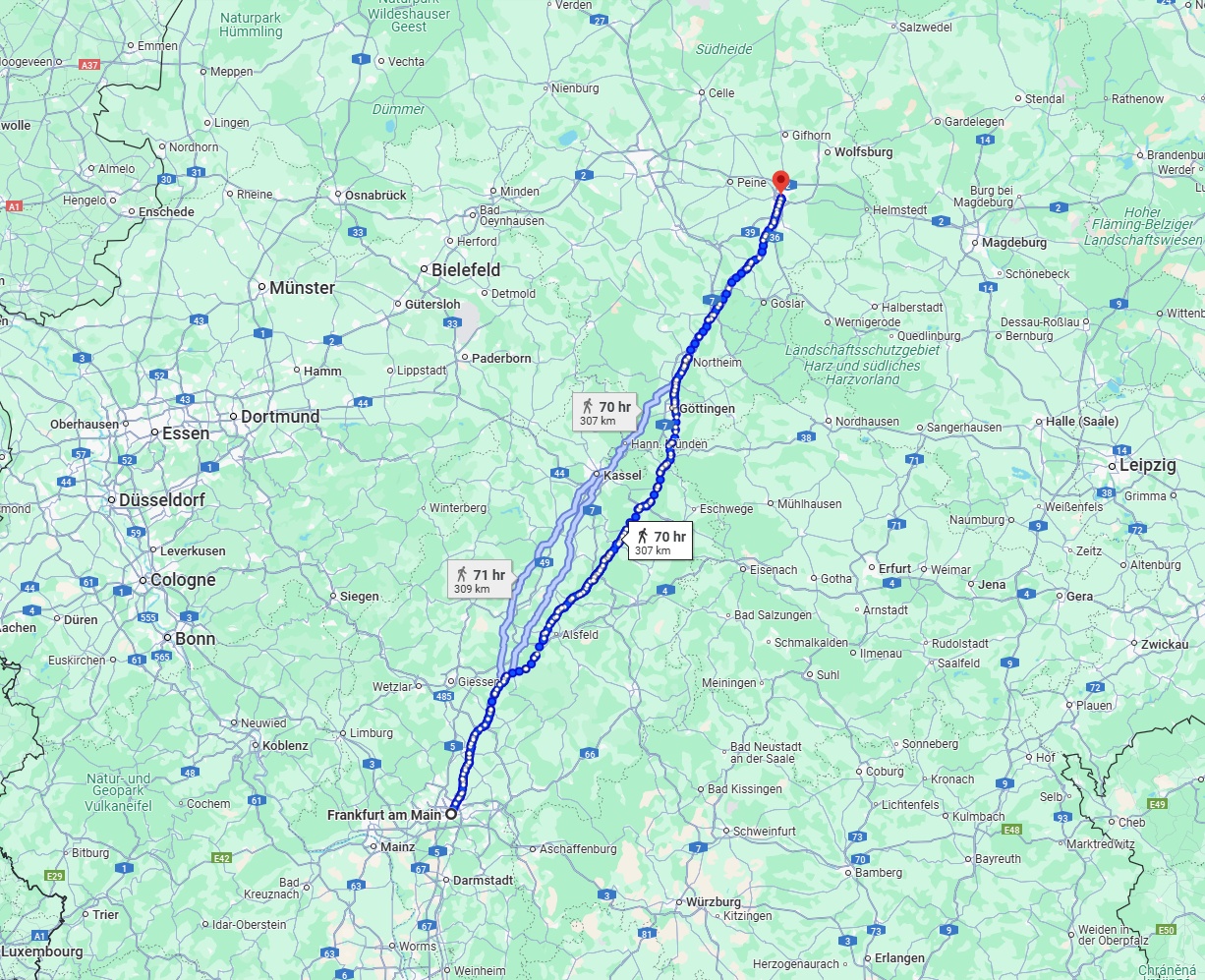 Anreise von Frankfurt am Main Zu Braunschweig Über 