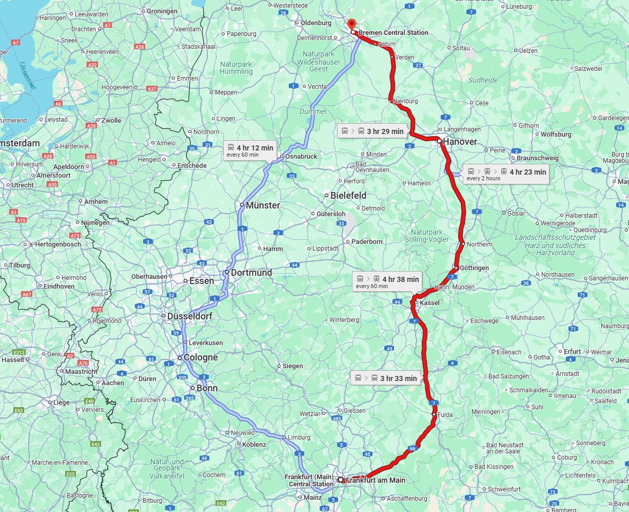 Anreise von Frankfurt am Main Zu Bremen Über 