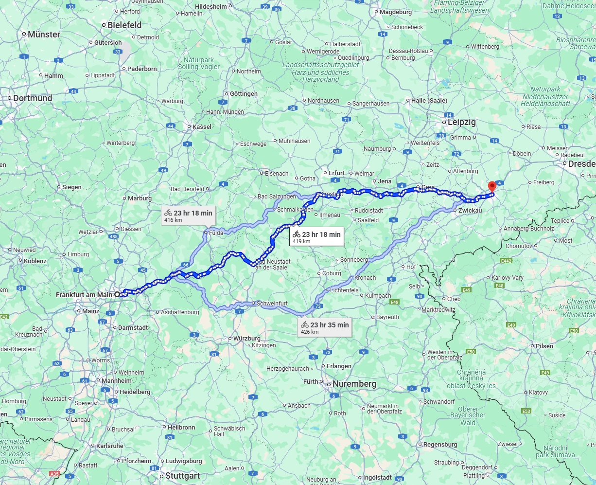Anreise von Frankfurt am Main Zu Chemnitz Über 