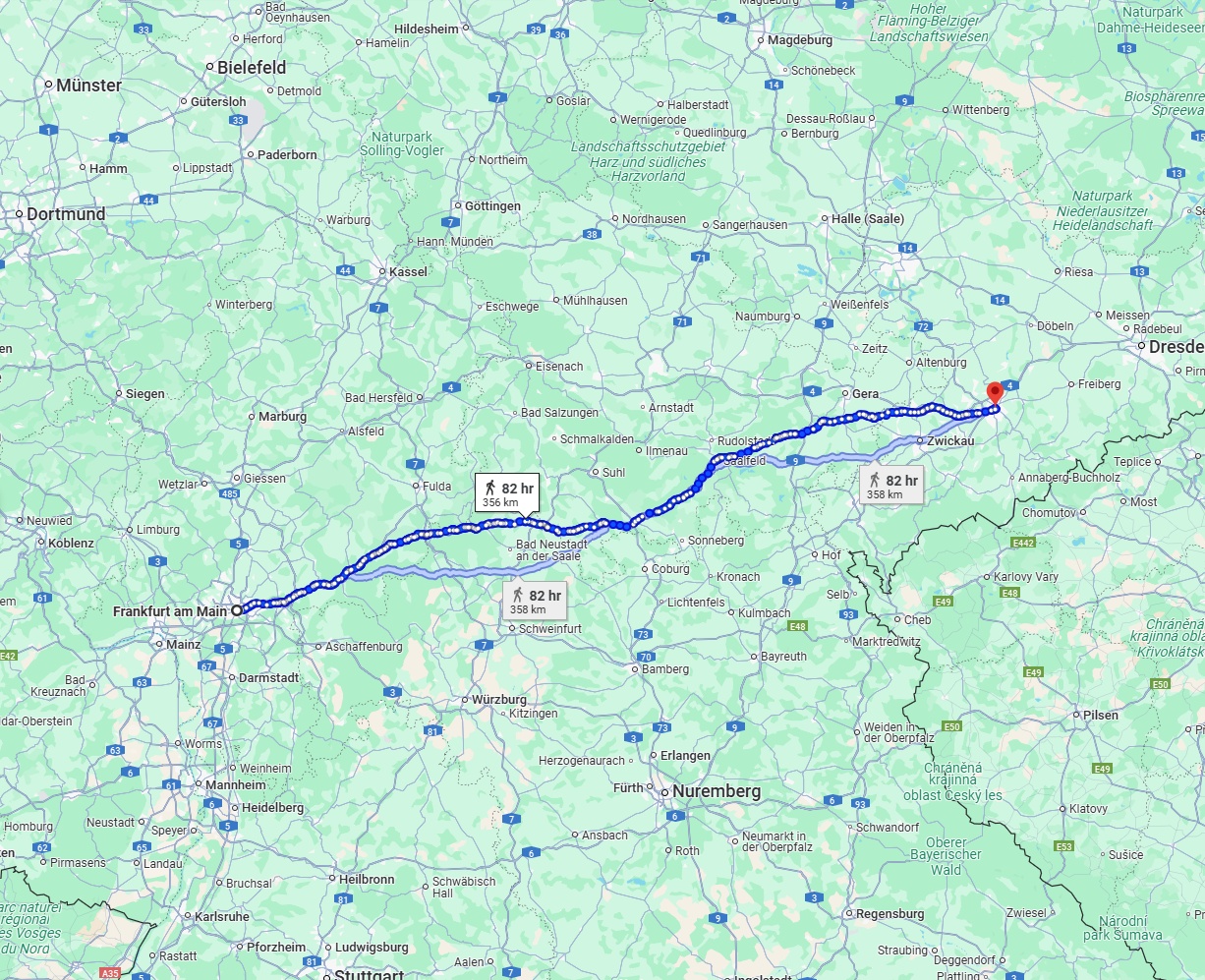 Anreise von Frankfurt am Main Zu Chemnitz Über 