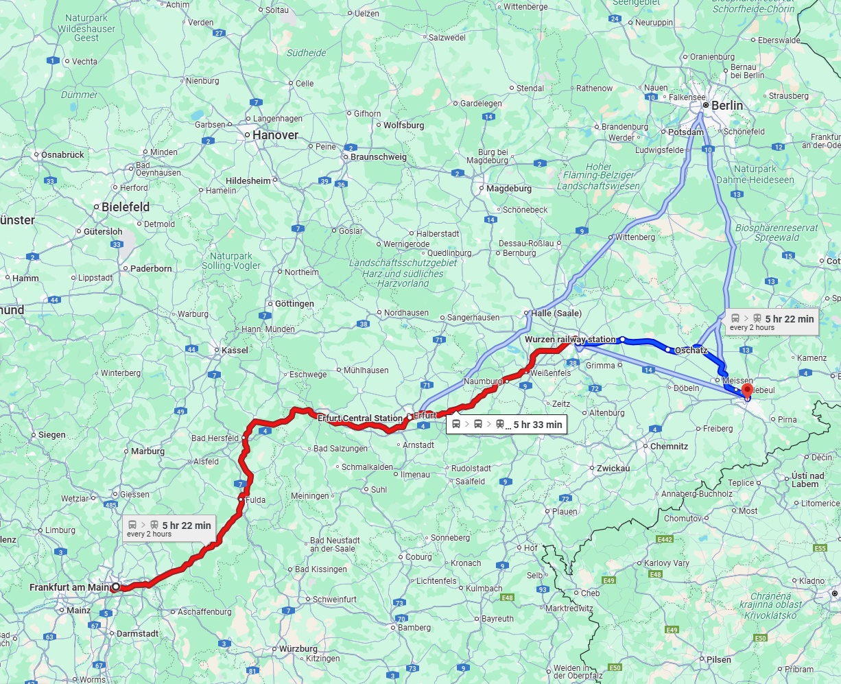 Anreise von Frankfurt am Main Zu Dresden Über 