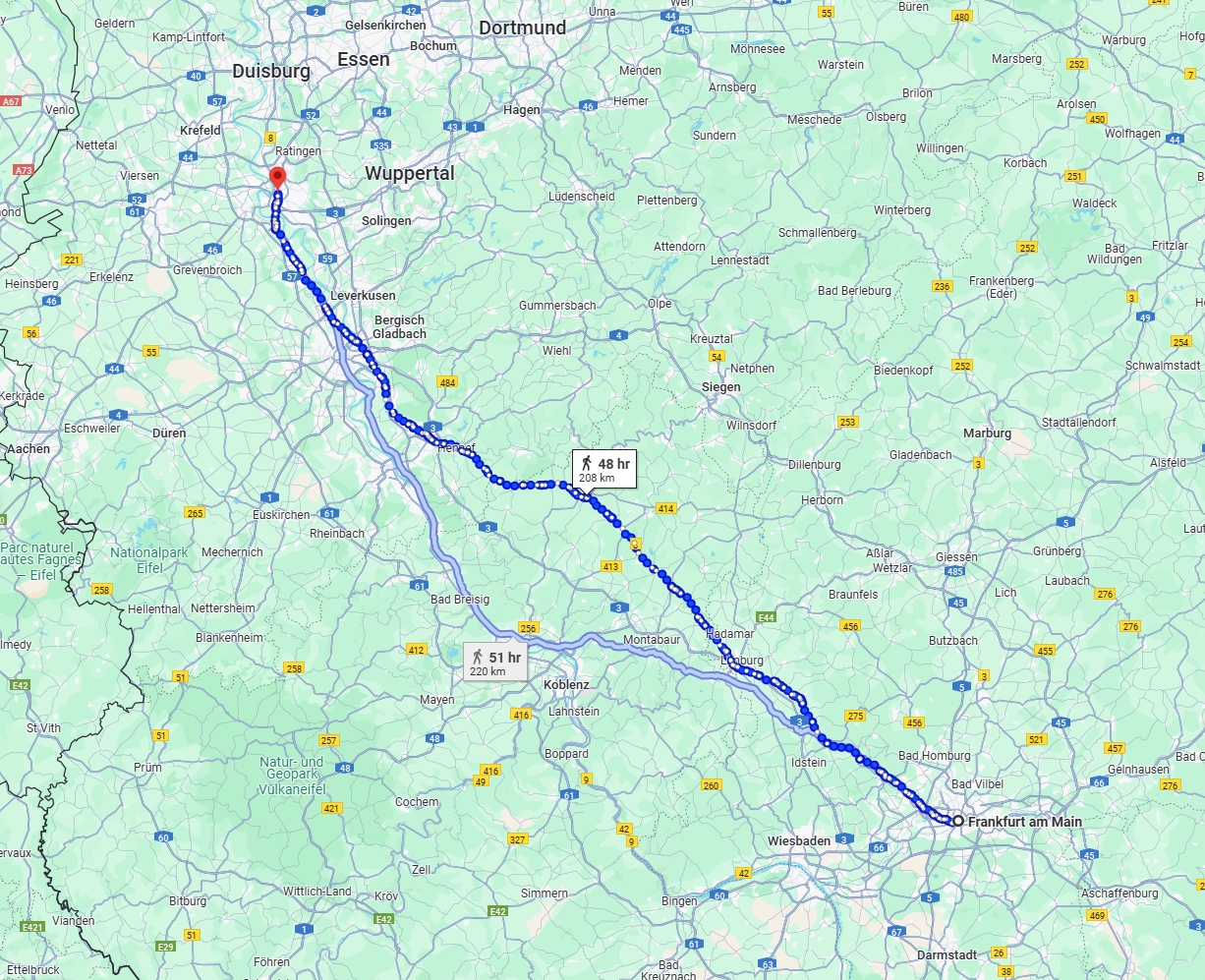 Anreise von Frankfurt am Main Zu Düsseldorf Über 