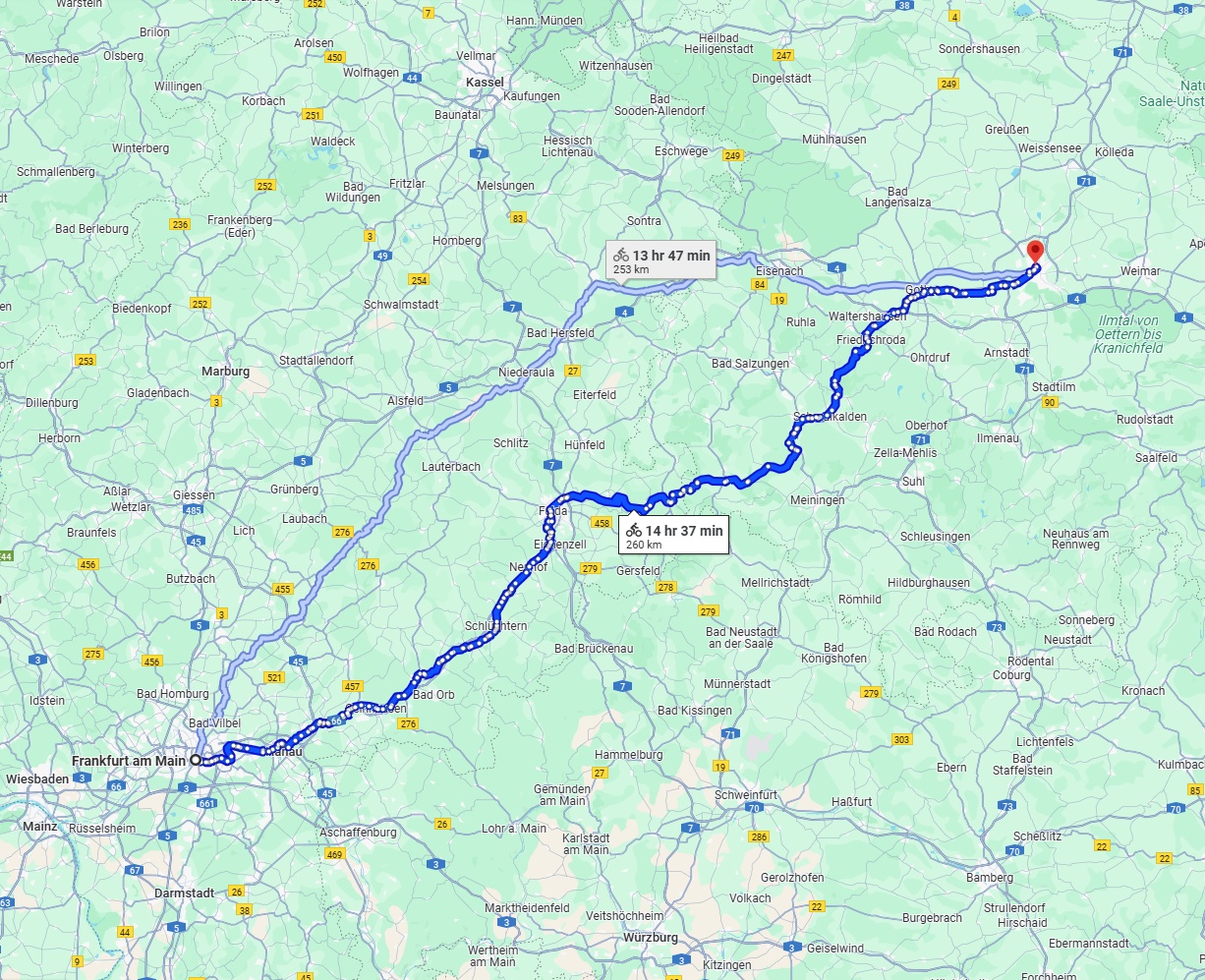 Anreise von Frankfurt am Main Zu Erfurt Über 