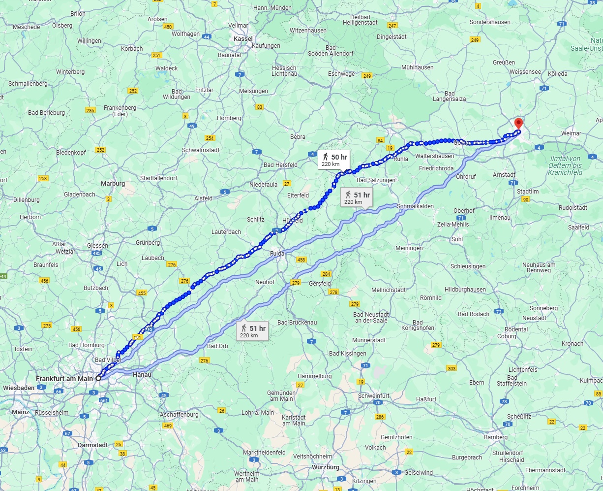 Anreise von Frankfurt am Main Zu Erfurt Über 