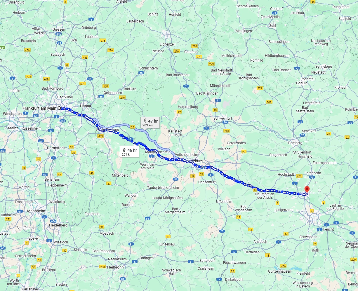 Anreise von Frankfurt am Main Zu Erlangen Über 