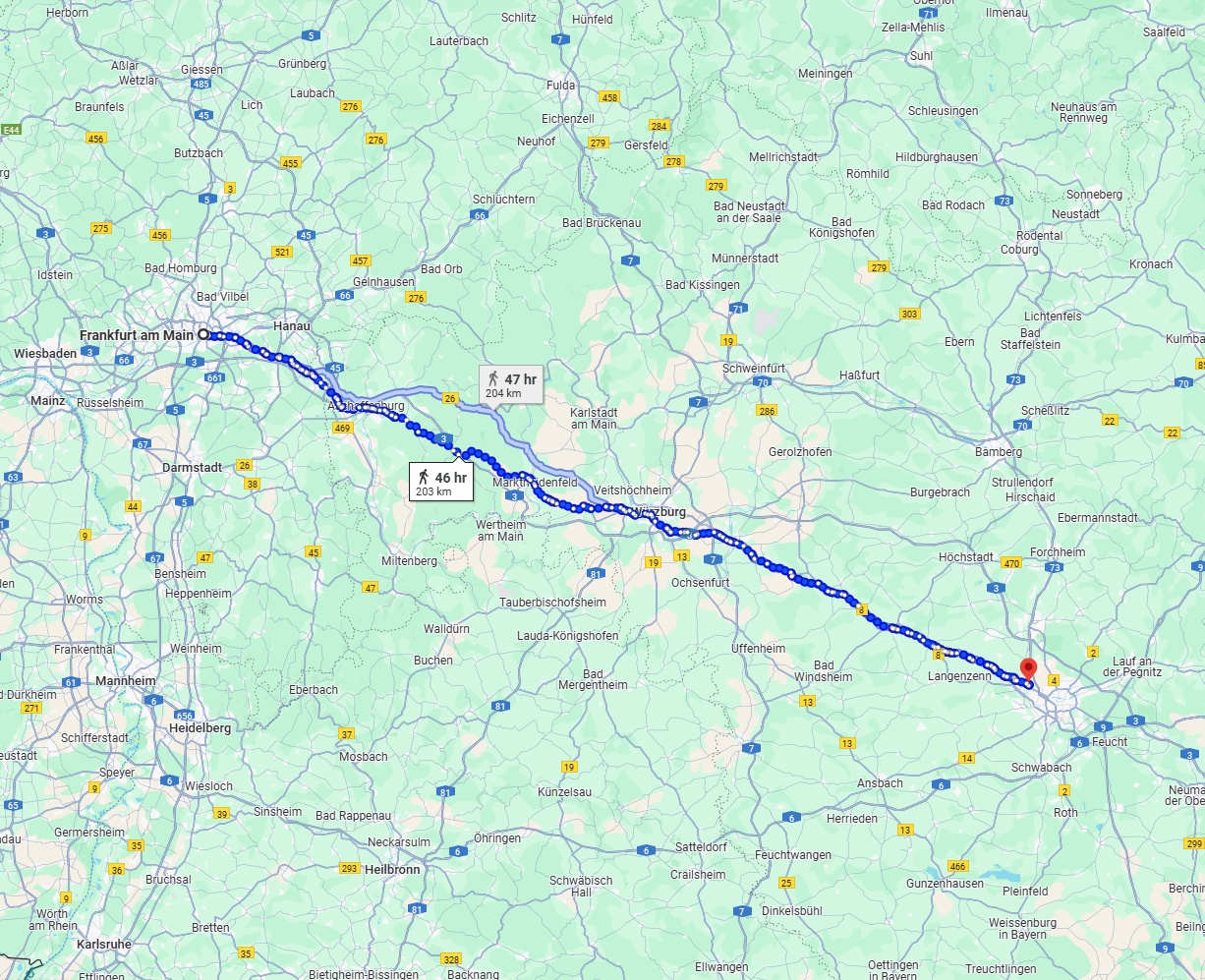 Anreise von Frankfurt am Main Zu Fürth Über 