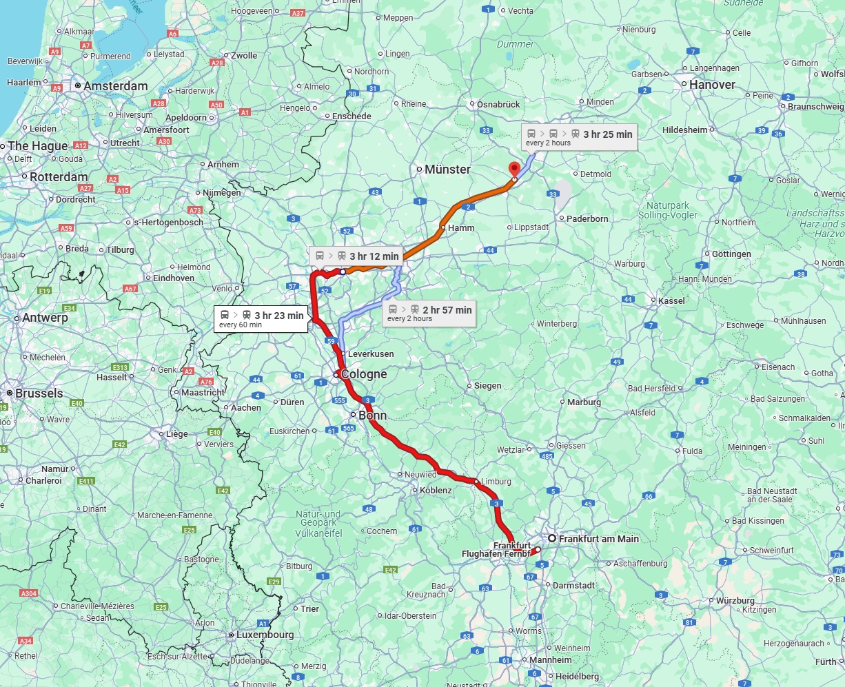 Anreise von Frankfurt am Main Zu Gütersloh Über 