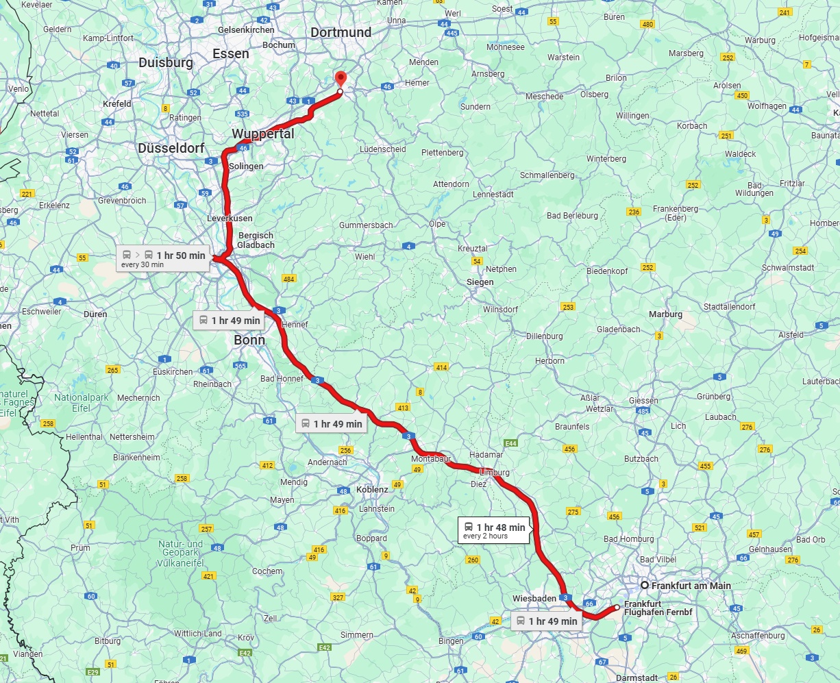 Anreise von Frankfurt am Main Zu Hagen Über 