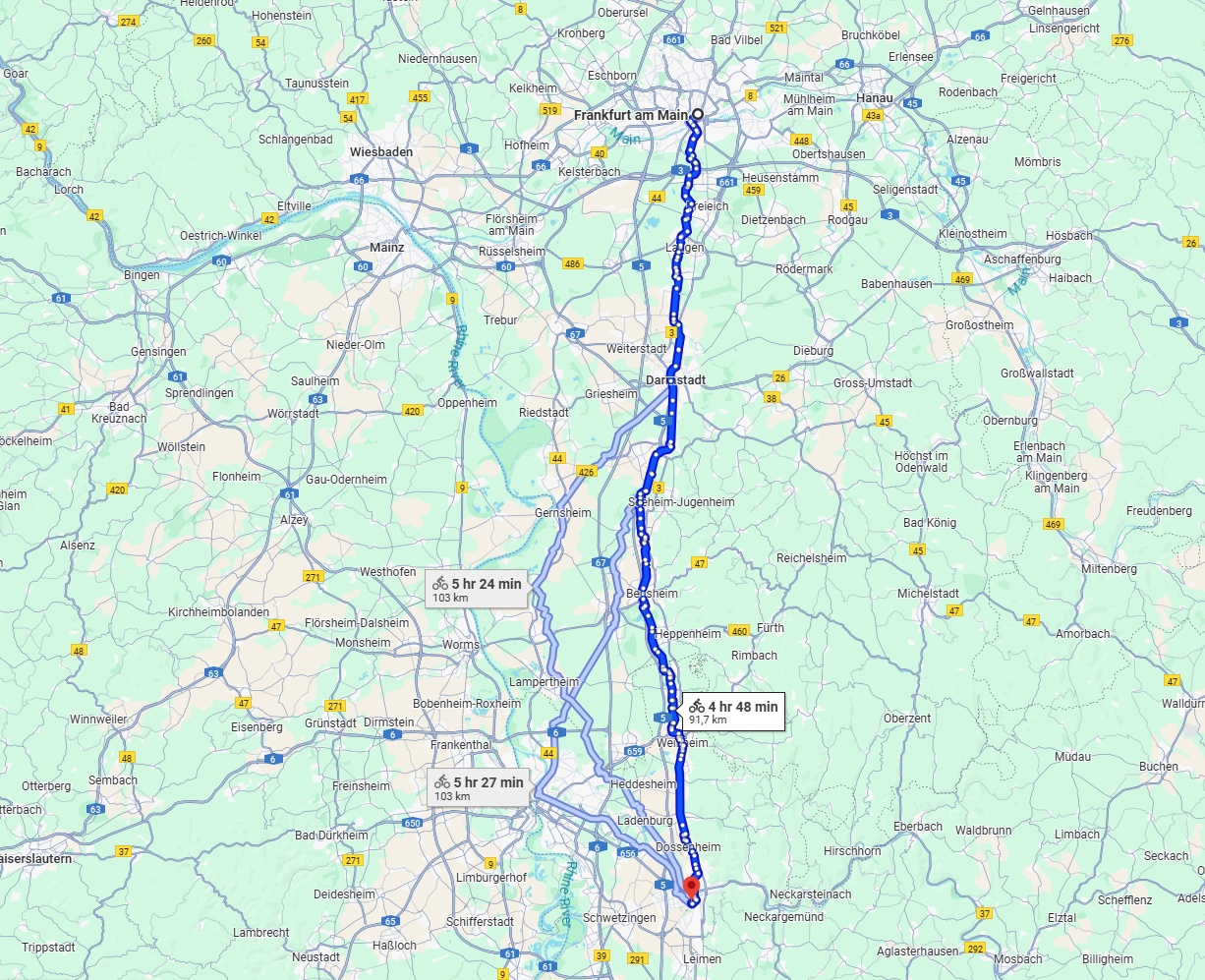 Anreise von Frankfurt am Main Zu Heidelberg Über 