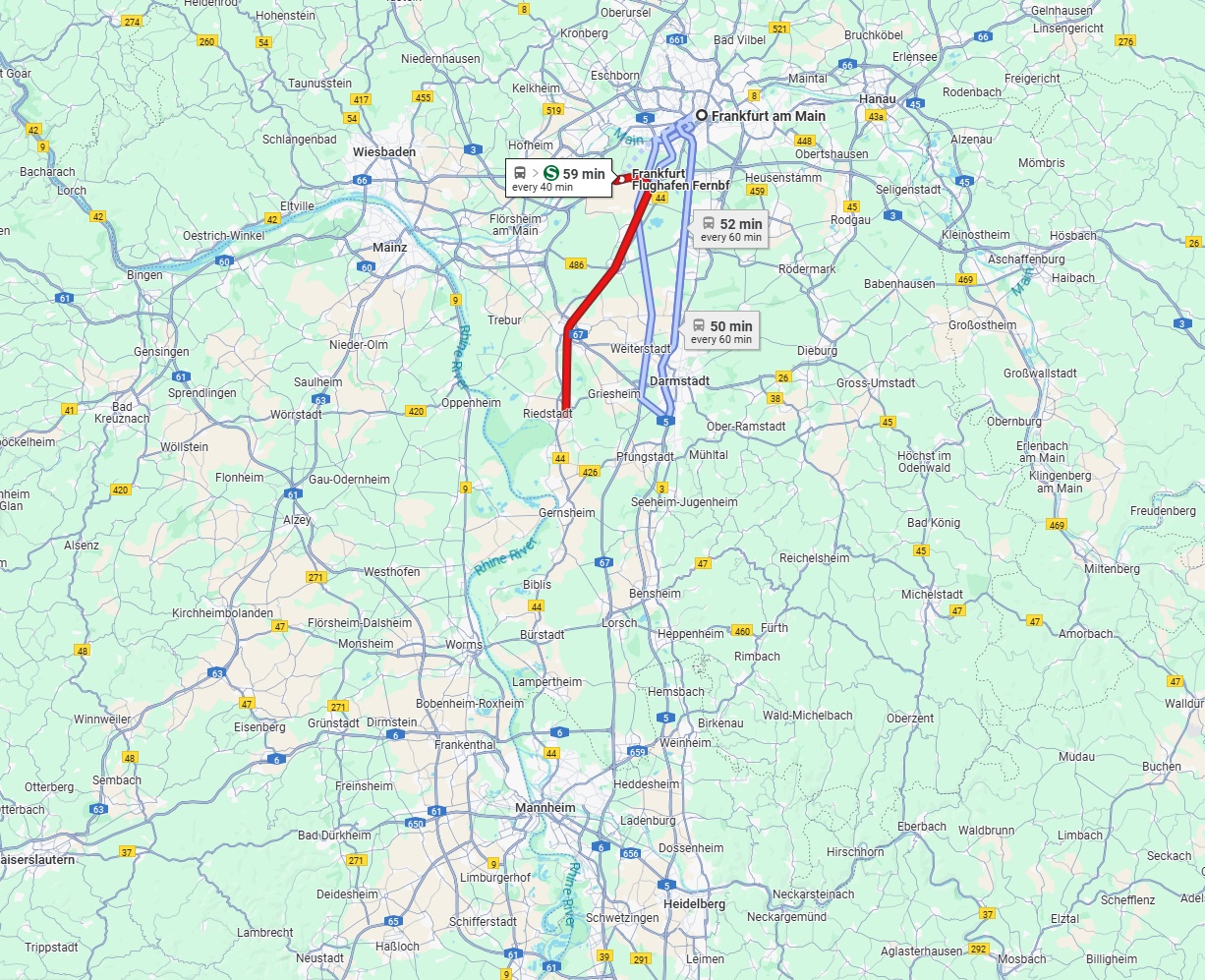 Anreise von Frankfurt am Main Zu Heidelberg Über 