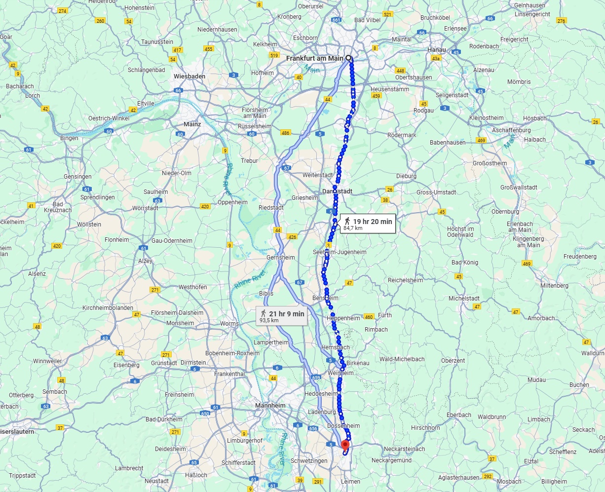 Anreise von Frankfurt am Main Zu Heidelberg Über 