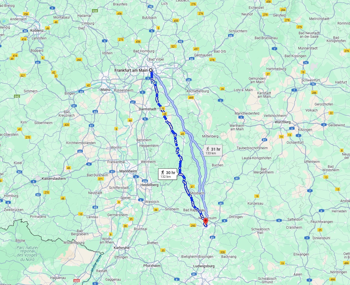 Anreise von Frankfurt am Main Zu Heilbronn Über 