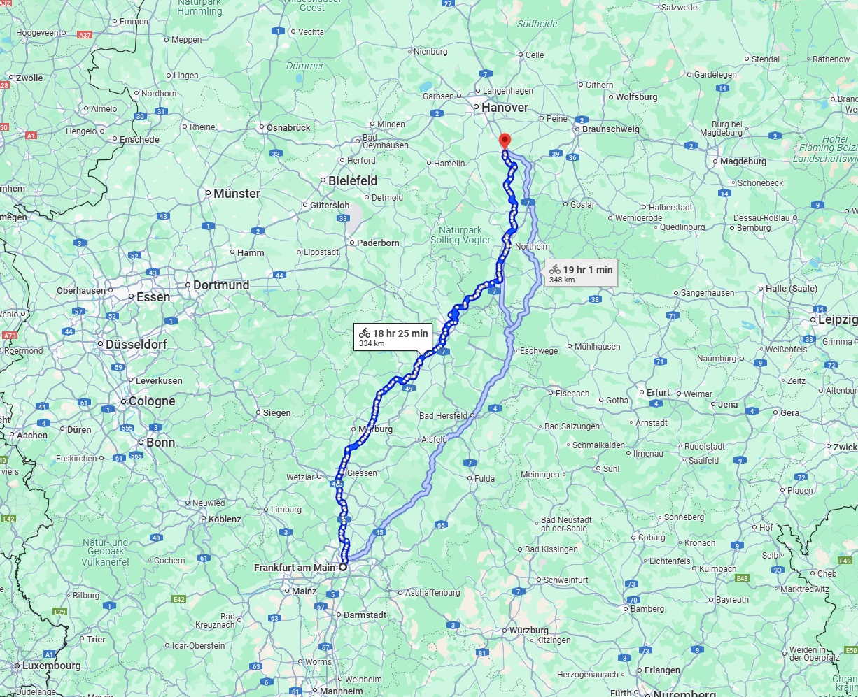 Anreise von Frankfurt am Main Zu Hildesheim Über 