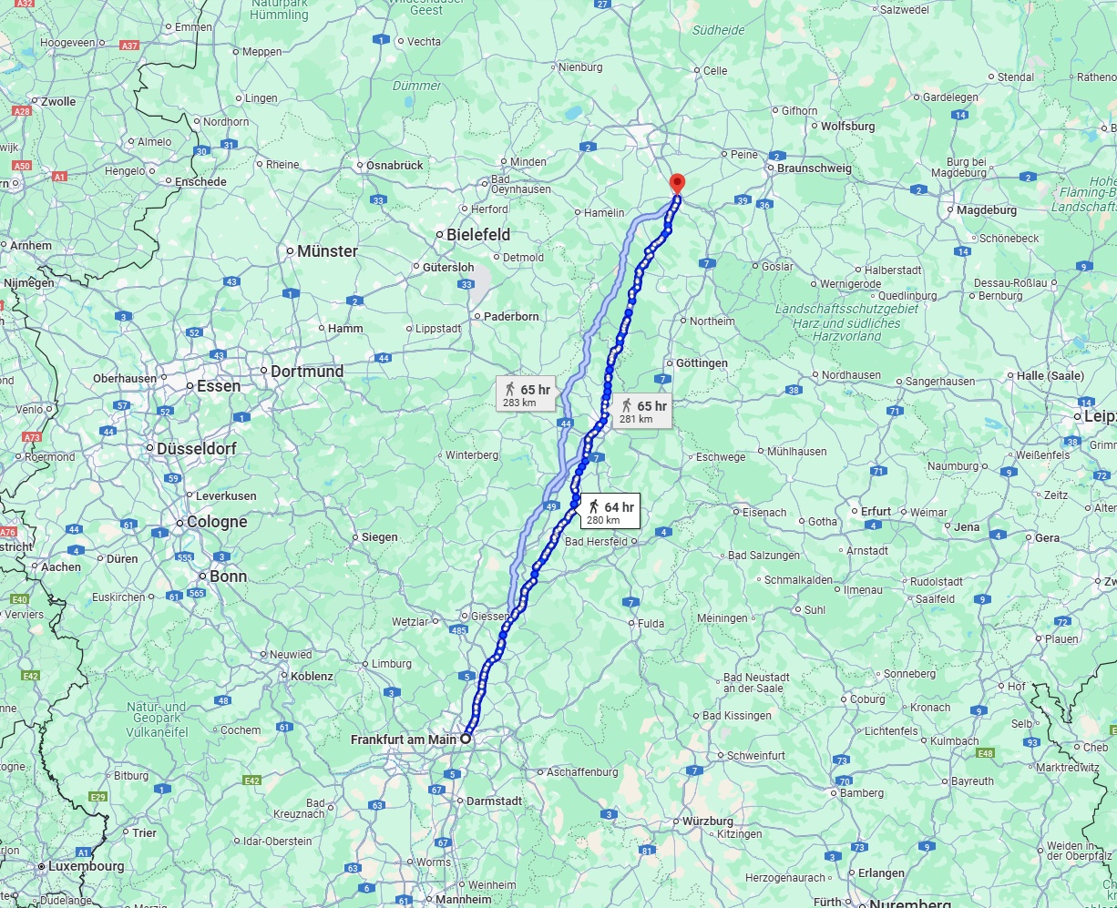 Anreise von Frankfurt am Main Zu Hildesheim Über 